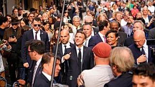 El presidente francés, Emmanuel Macron, durante su visita a Nueva Orleans, EE.UU.