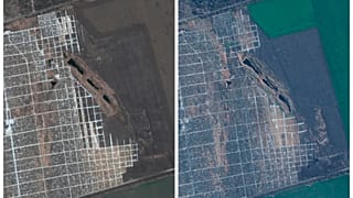 Кладбище Мариуполя в марте и в ноябре