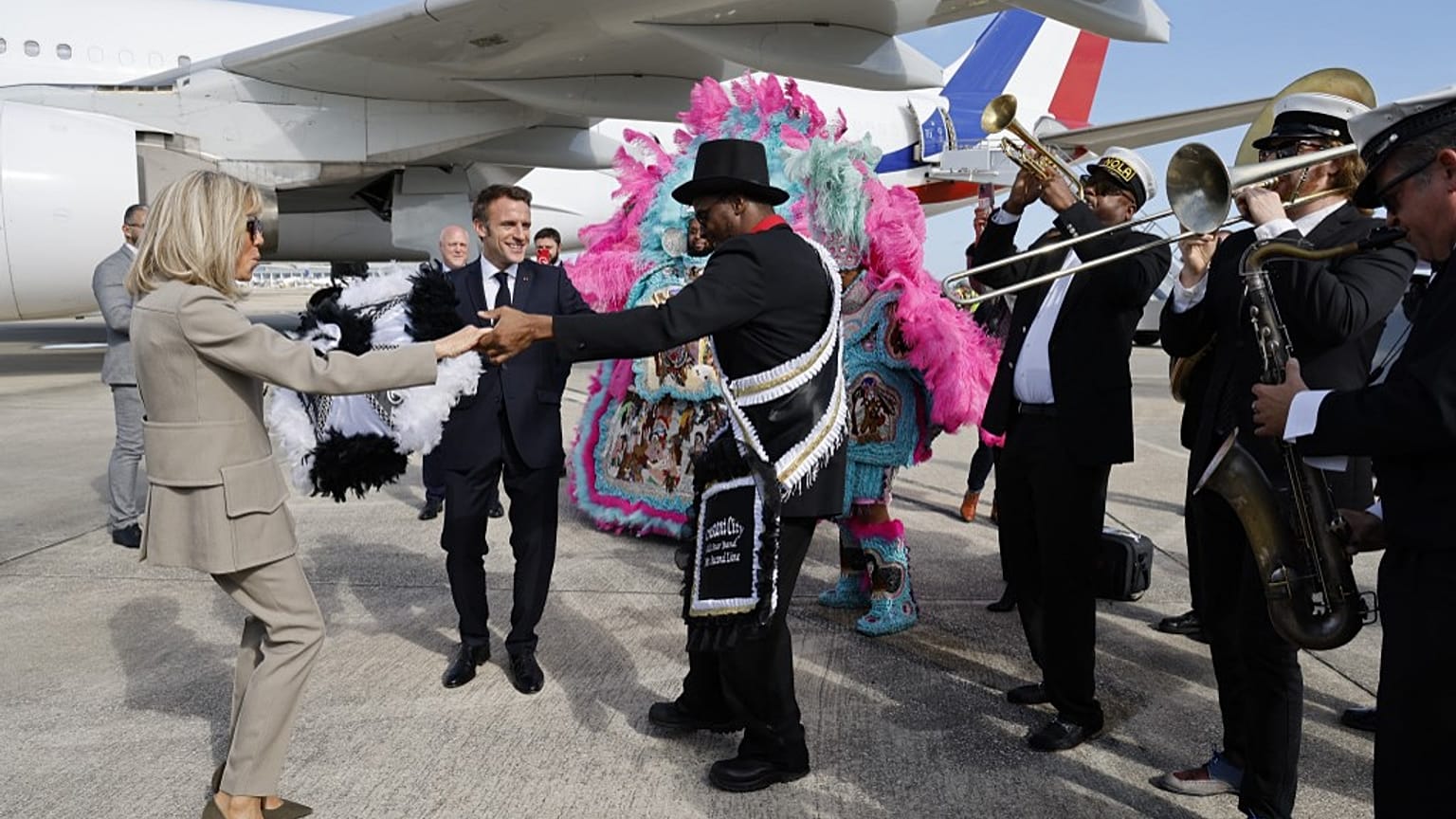 In New Orleans legen Brigitte und Emmanuel Macron eine flotte Sohle aufs Parkett.