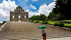 Fachada da Igreja da Madre de Deus, também conhecida como Igreja de São Paulo em Macau. "Ex-líbris" da cidade