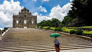 Fachada da Igreja da Madre de Deus, também conhecida como Igreja de São Paulo em Macau. "Ex-líbris" da cidade