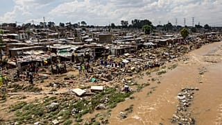 The Jukskei River banks after flash floods destroyed 200 homes near Johannesburg in November 2016
