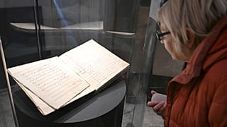 A Ludwig van Beethoven's music manuscript, is seen in the Moravian Museum's collection in Brno, 30 November 2022