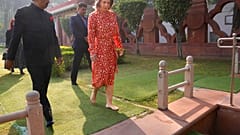 Annalena Baerbock bei der Gedenkstätte Gandhi Smriti