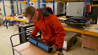 Eine E-Autobatterie