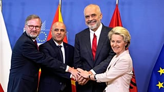 Avrupa Komisyonu Başkanı Ursula von der Leyen, Çekya Başbakanı Petr Fial, Arnavutluk Başbakanı Rama ve Kuzey Makedonya Başşbakanı Dimitar Kovacevski