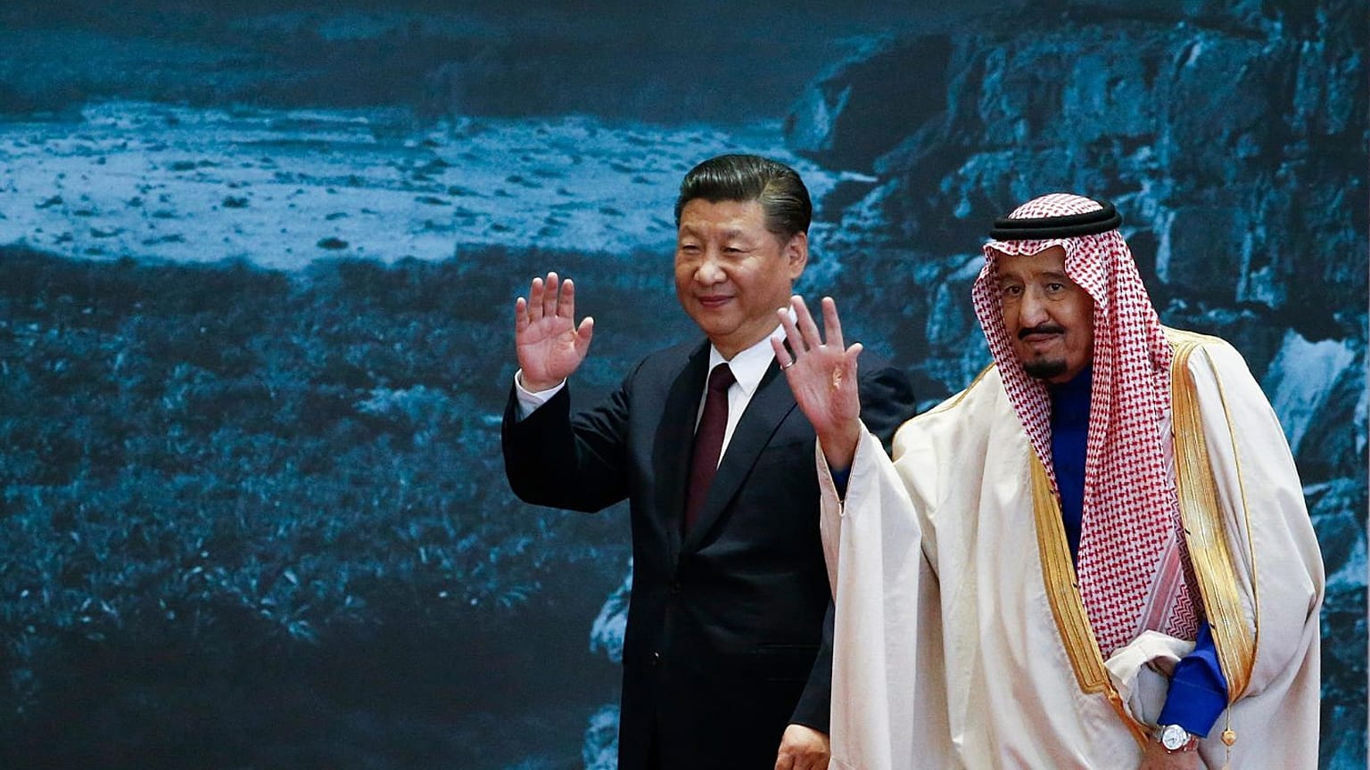دیدار شی جین‌پینگ، رئیس جمهوری چین با ملک سلمان، پادشاه عربستان سعودی در سال ۲۰۱۷