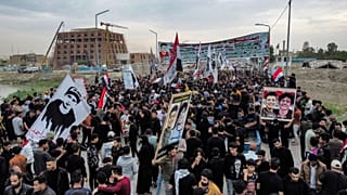 صورة أرشيفية لمظاهرة في الناصرية