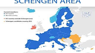 Карта Шенгенской зоны