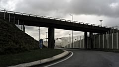 The fences surrounding the Calais truck terminal in northern France.
