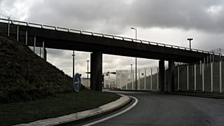The fences surrounding the Calais truck terminal in northern France.