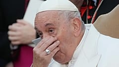 Pope Francis prays in front of the statue of the Virgin Mary, on the occasion of the Immaculate Conception feast in Rome. Thursday, 8 December 2022