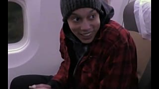 US basketball player Brittney Griner sitting in plane bound for her home state of Texas on December 9th 2022.
