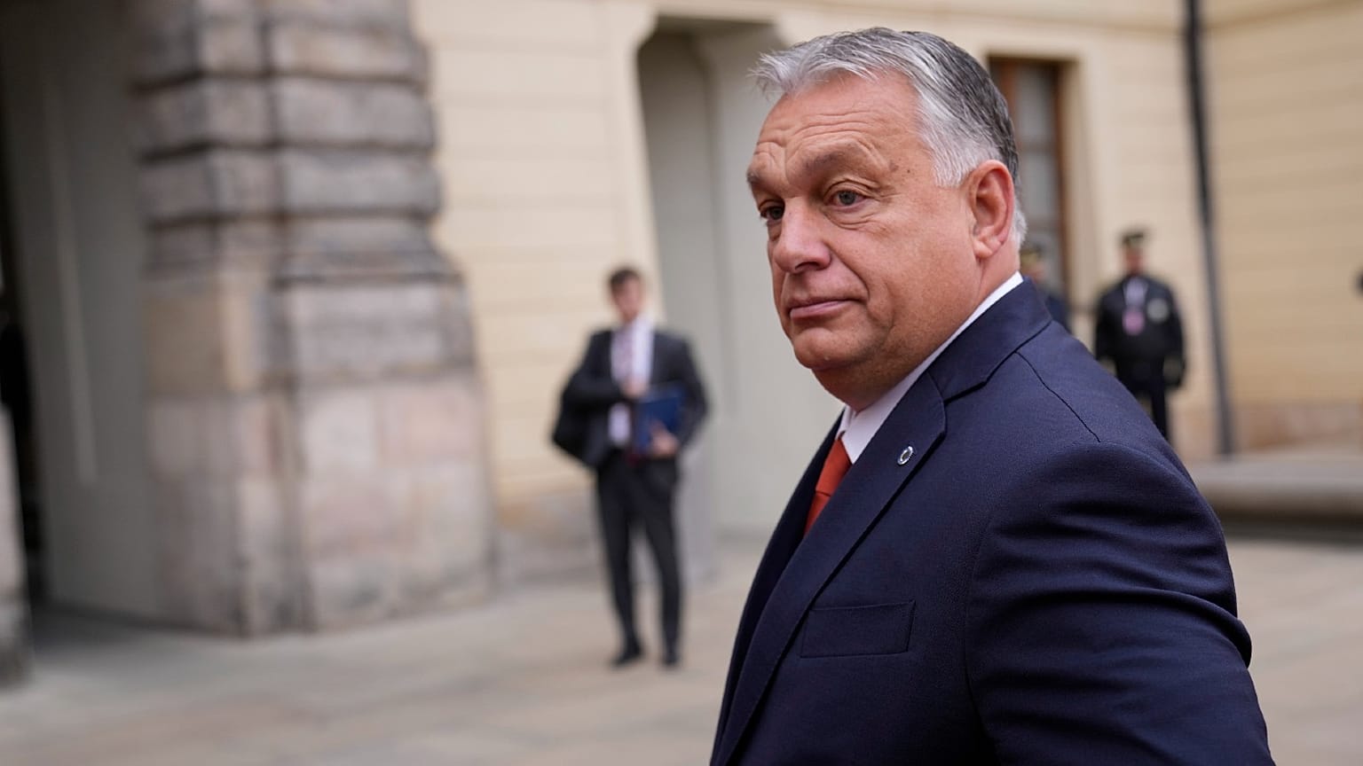 Hungary's Prime Minister Viktor Orban arrives for an EU Summit at Prague Castle in Prague, Czech Republic, Oct 7, 2022. 