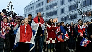 مشجعو كرواتيا في العاصمة زغرب 