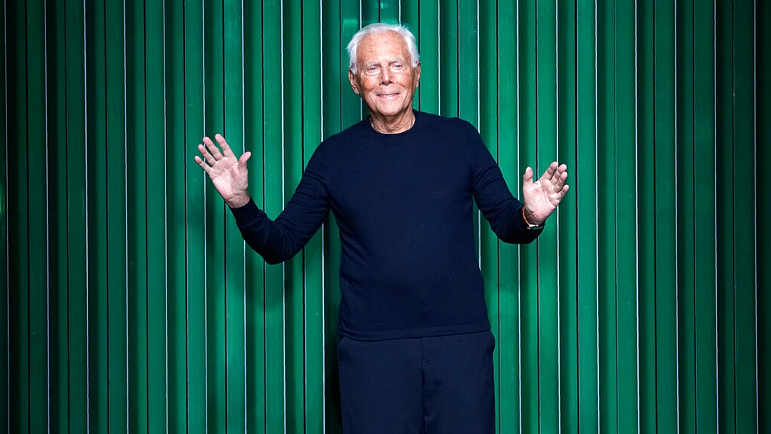 Giorgio Armani bei einer Show im Februar 2022