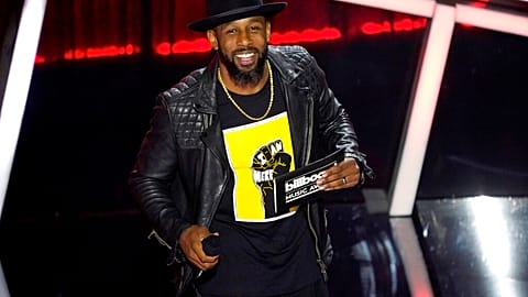 Stephen 'tWitch' Boss presents prize for top Latin Artists at the 2020 Billboard Music Awards in Los Angeles 