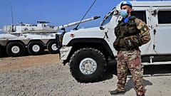 Archives : soldat italien de la Finul, le 4 mai 2021 à Naqoura, dans le sud du Liban 