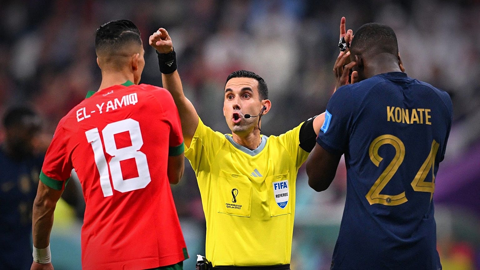 L'arbitre César Ramos aura agacé autant le camp marocain que français lors de la demi-finale entre les deux équipes, le 14 décembre 2022