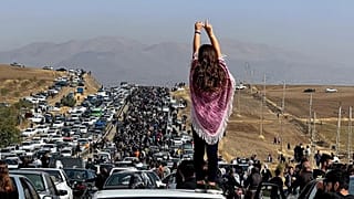 A protest in Iran. 