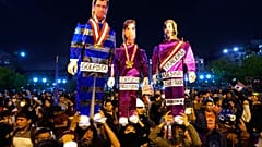 Supporters of ousted Peruvian President Pedro Castillo 