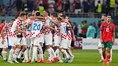La selección croata celebra su victoria frente a Marruecos en la batalla por el tercer puesto en el mundial de Catar