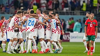 La selección croata celebra su victoria frente a Marruecos en la batalla por el tercer puesto en el mundial de Catar