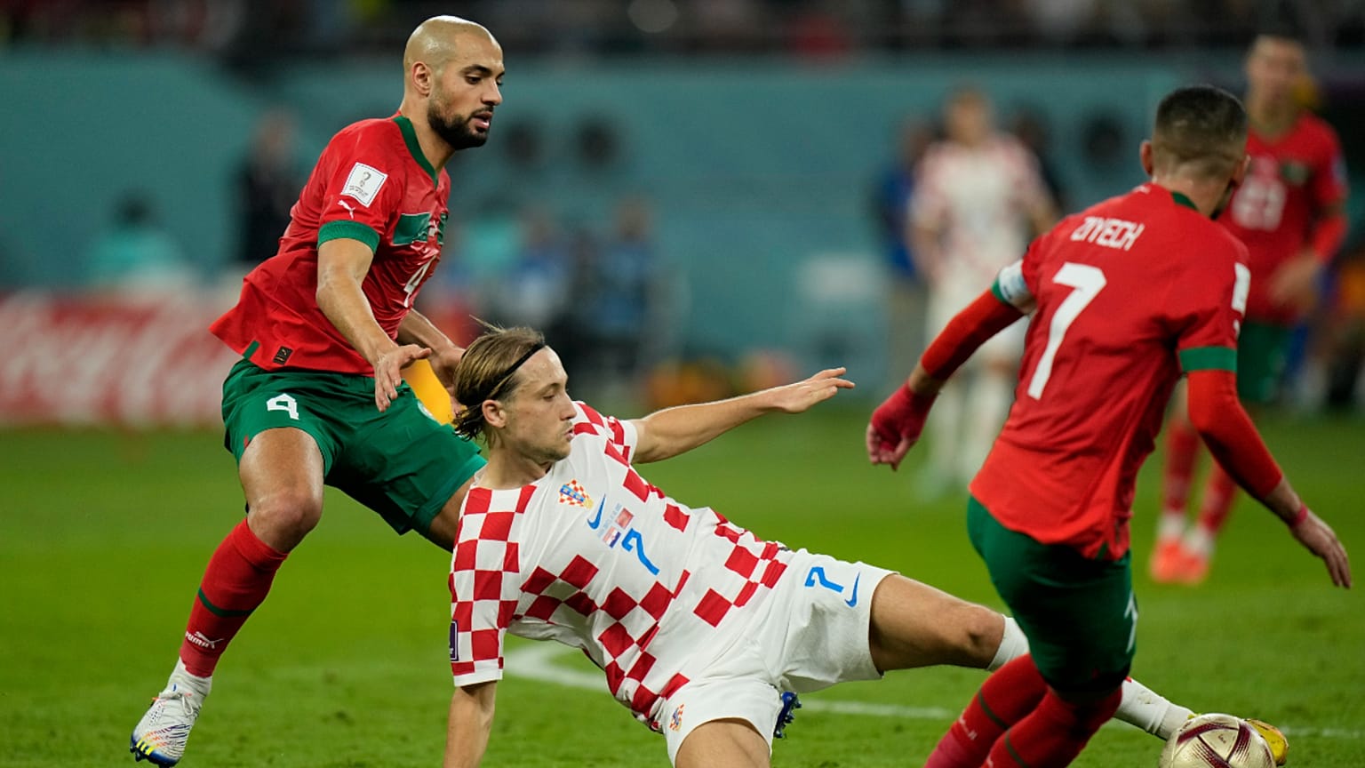 جانب من مباراة المغرب وكرواتيا