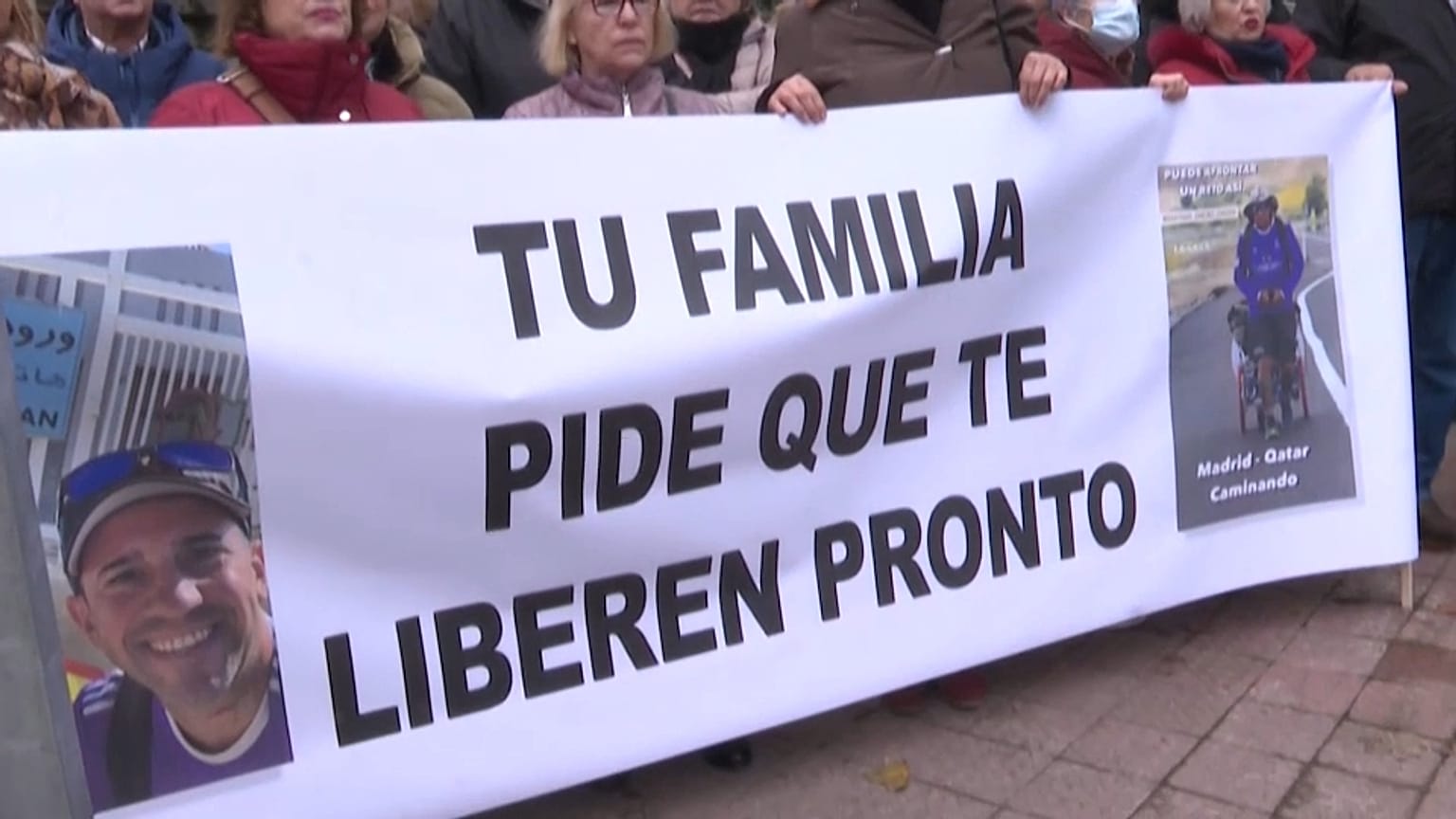 Manifestación ante la embajada de Irán en Madrid (España) para pedir a Teherán la liberación del español Santiago Sánchez.