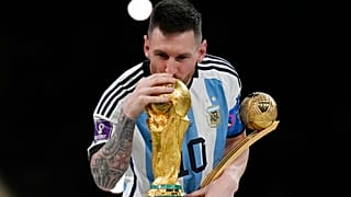 Arjantinli futbolcu Lionel Messi Dünya Kupası sevinci yaşadı
