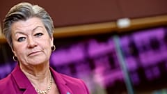 European Commissioner for Home Affairs Ylva Johansson arrives for the weekly College of Commissioners meeting at EU headquarters in Brussels, April 27, 2022. 