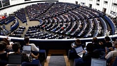 Der Plenarsaal der Europäischen Parlaments in Straßburg