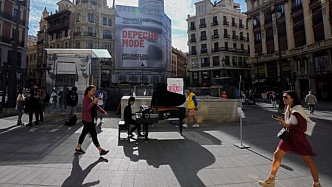People in the street in Madrid