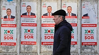 Electoral posters advertising the candidates of the Shor party, led by  Modovan businessman Ilan Shor, in Chisinau, Moldova. 21 Feb. 2019.