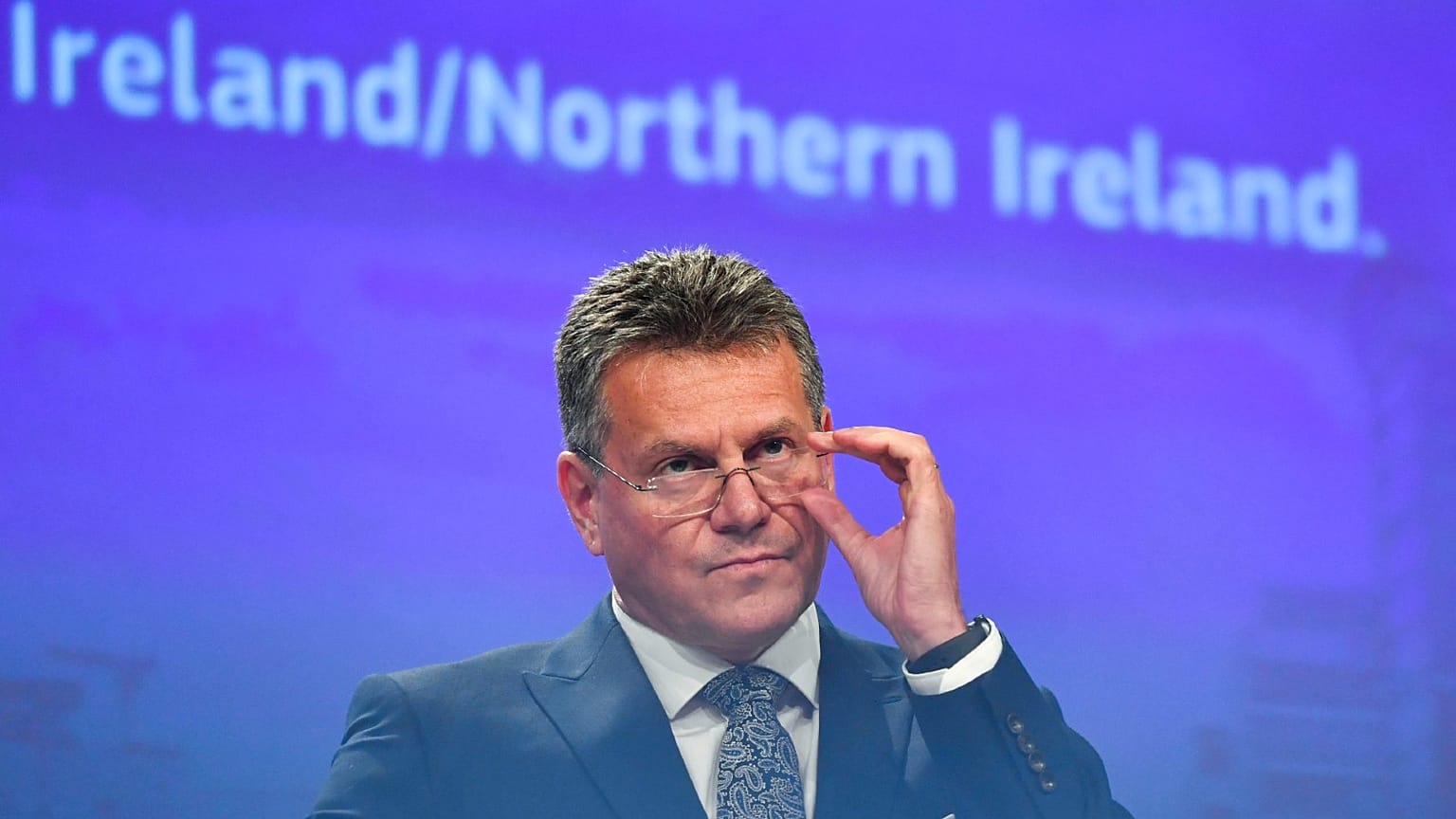 European Commissioner for Inter-institutional Relations and Foresight Maros Sefcovic at EU headquarters in Brussels, June 15, 2022. 