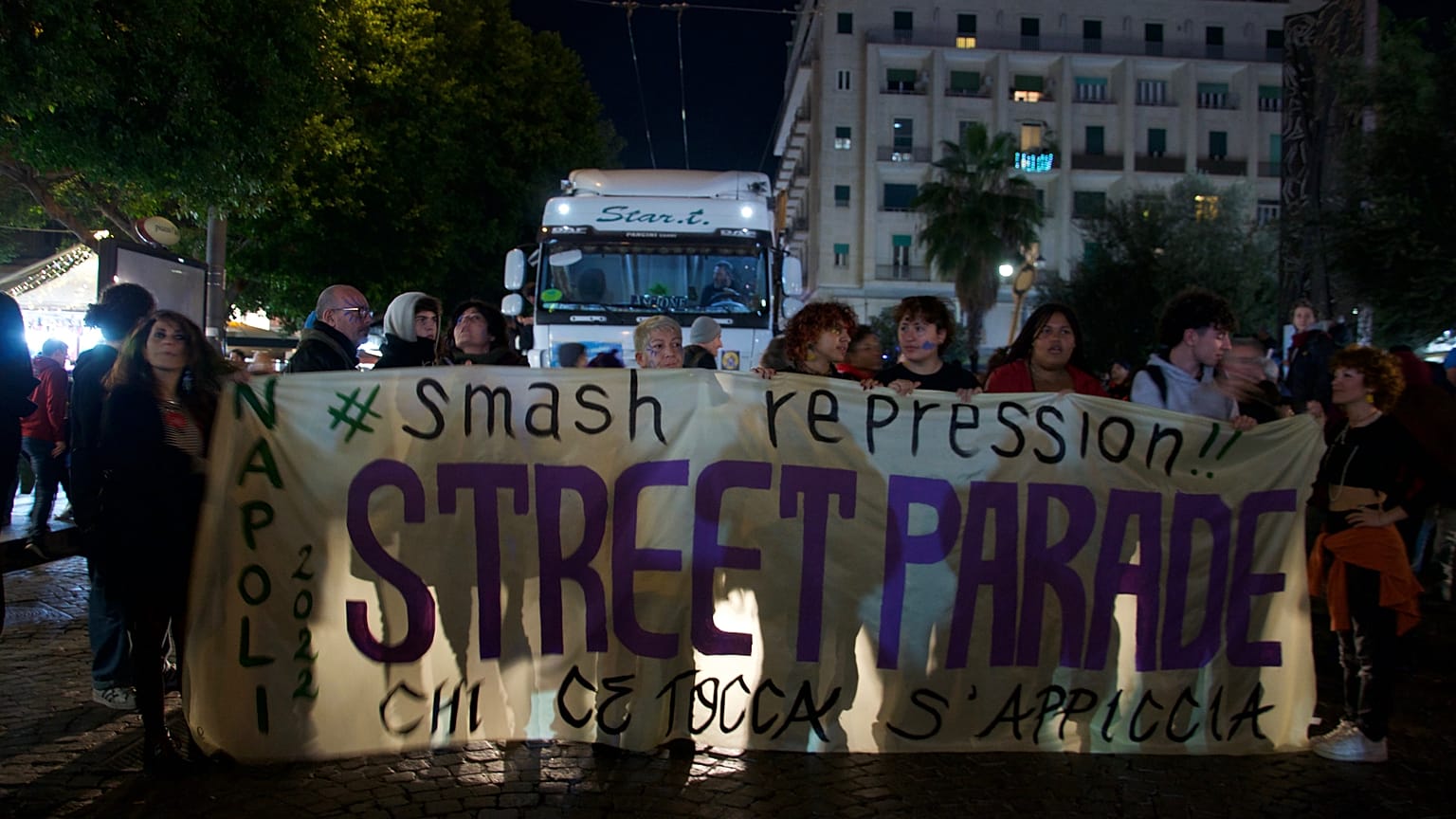 Italian pro-rave supporters march in central Naples