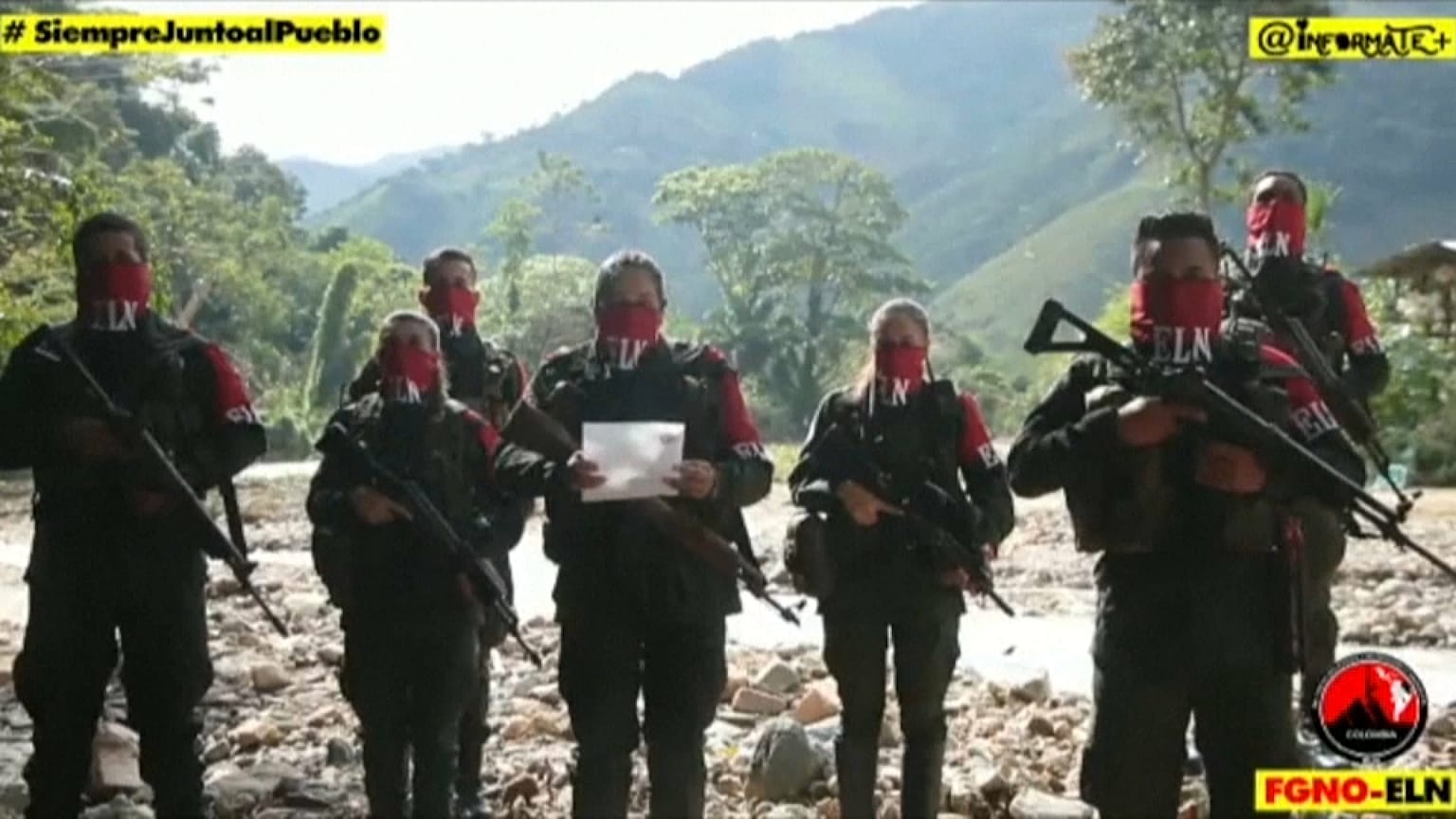 Captura de la declaración de alto el fuego del ELN
