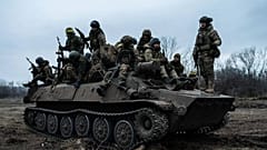 Un mezzo dell'esercito ucraino. 