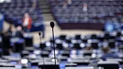Der Plenarsaal des Europäischen Parlaments in Straßburg 