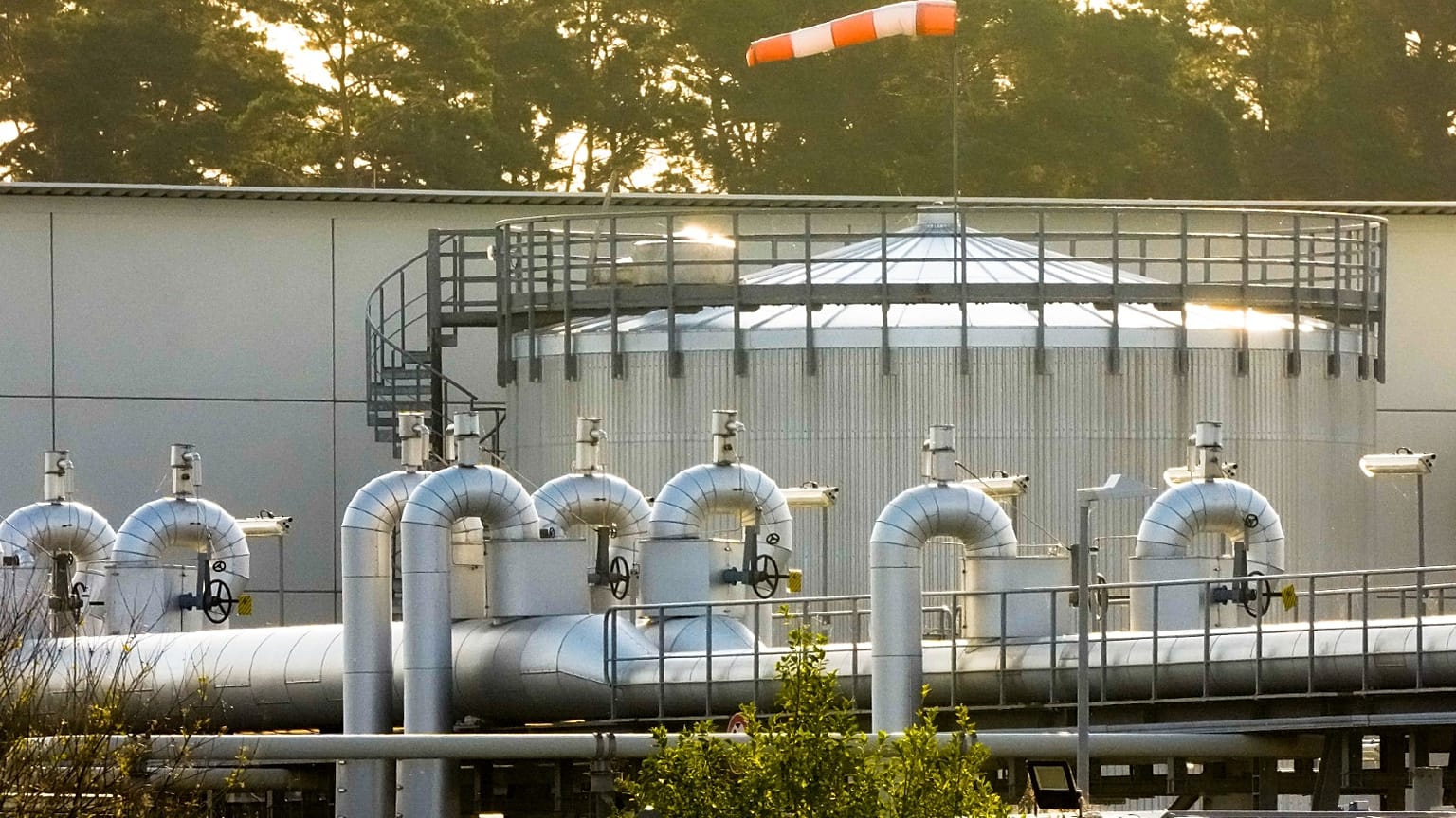The landfall facility of the Nord Stream 1 pipeline and the transfer station of the OPAL gas pipeline, the Baltic Sea Pipeline Link, in Lubmin, Germany, on July 21, 2022.