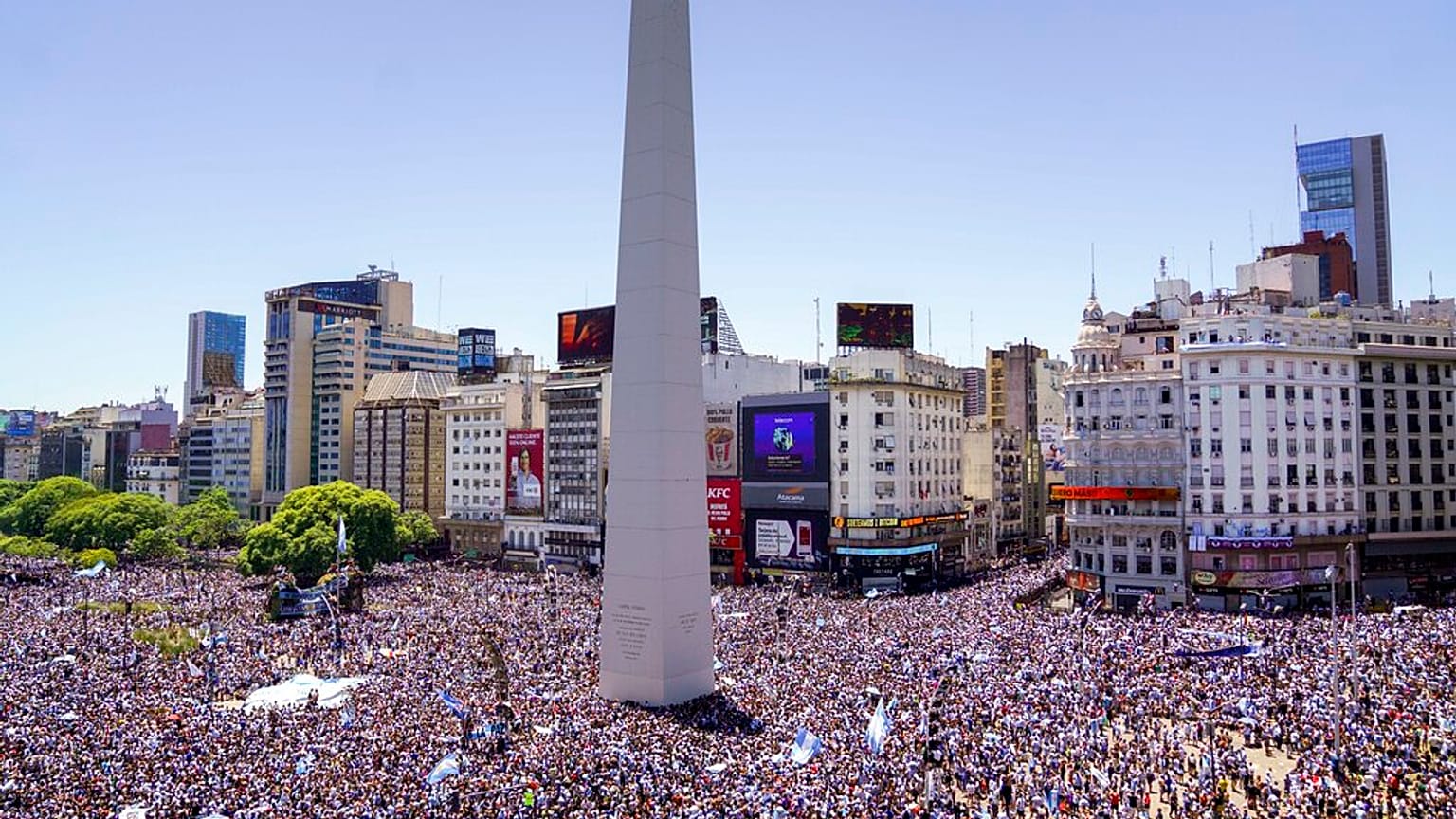 La Plaza del Obelisco de Buenos Aires, el martes 20 de diciembre de 2022