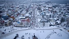 La capitale Islandaise Reykjavik recouverte de neige le 17 décembre dernier 