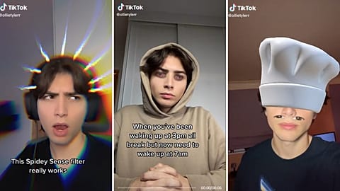 Ollie Tyler's many TikTok filters