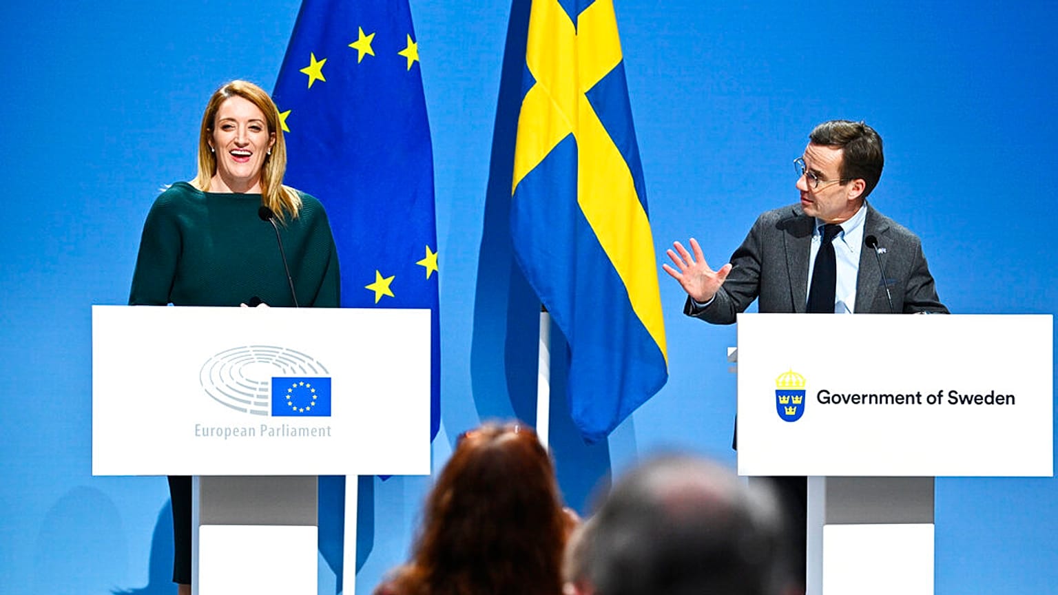 A svéd miniszterelnök és az Európai Parlament elnöke 