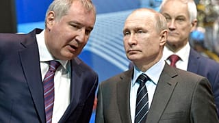 Rusya Uzay Ajansı’nın eski Başkanı Dmitry Rogozin ve Devlet Başkanı Putin 