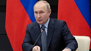 Russian President Vladimir Putin speaks during a meeting with leadership of military-industrial complex enterprises in Tula, Russia, Friday, Dec. 23, 2022.