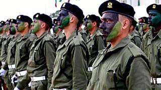 طلاب ليبيون خلال حفل تخرجهم في أكاديمية الحرب في طرابلس، ليبيا،  23 يناير 2022