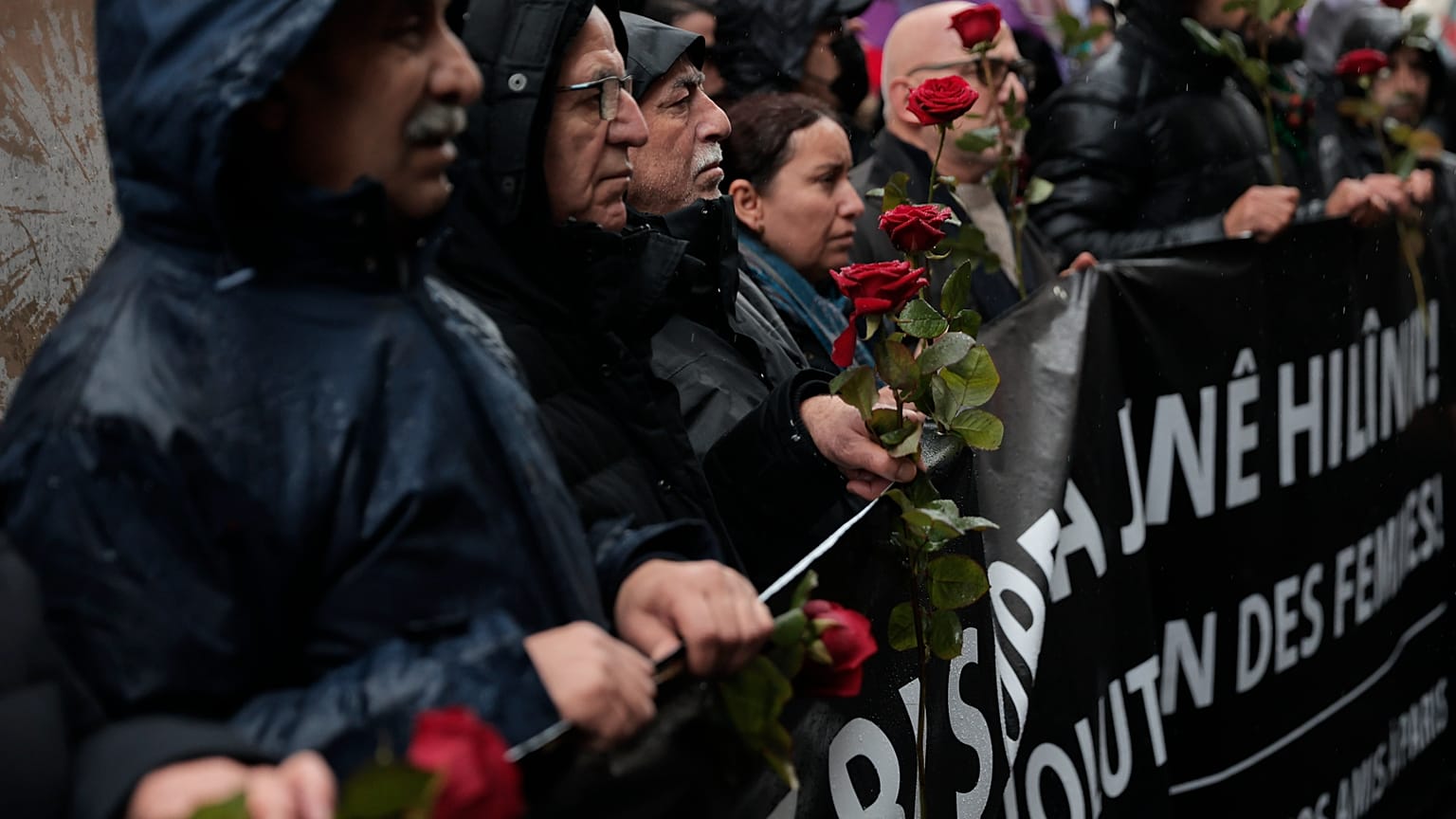 France's Kurdish community hold a silent march in Paris to honour the three Kurds shot dead last week. 