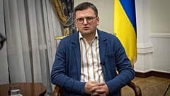 Ukraine's Foreign Minister Dmytro Kuleba talks during an interview with The Associated Press in Kyiv, Ukraine, Monday, Dec. 26, 2022. 