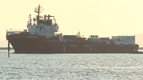 File: The Ocean Viking rescue ship. 